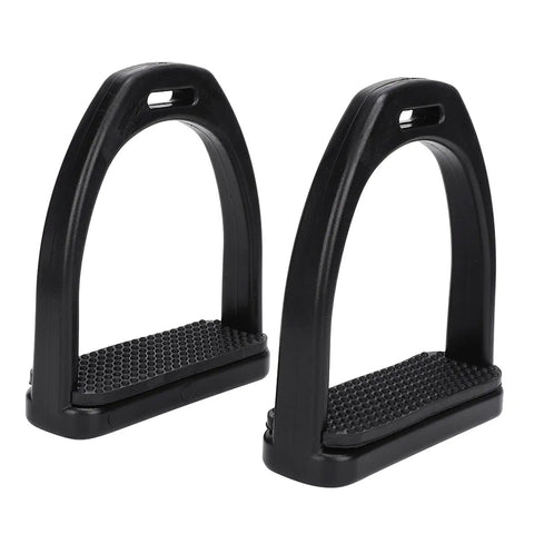 Two Pack Plastic Western Stirrups With Grippy Rubber Grip Mats Durable 4.6 By 4.3 Inch English Saddle Stirrups for Riding