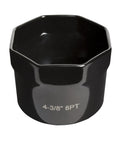 Half Inch Drive 4-3/8 Inch 8-Point Wheel Bearing Locknut Socket, CR-MO Steel Construction, heavy-duty square-head design.
