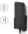 Legit Sturdy Black Smartphone Mount With Heavy Duty Screw Or Tape Options For Vehicles And Home Desk No Sweat Setup and Broad Compatibility with phone.