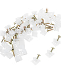 50 Pack Drawer Bottom Support Brackets With Screws, Metal And Plastic Wedges, 45 Degree Design, Easy DIY Installation For Office Desks