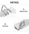 6 Sets Heavy Duty Stainless Steel Toggle Latch 72mm Chrome Spring Loaded Locking Bar Clamp For Toolbox Drawer Cabinet Box Security, screw hole and keyhole
