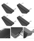 Triangle Cabinet Pulls Set Of 4 Black Aluminum Drawer Handles 64 Mm Center To Center Mounting shown in detail angles