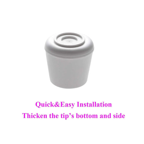 Non Slip Chair Leg Caps Rubber Floor Protectors Round White Set Of 16 Seven Eighths Inch Inner Diameter Thickened Bottom And Sides
