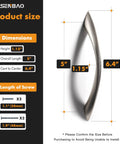 10 Pack Brushed Nickel Cabinet Pulls 5 Inch Arch Twisted Silver Handles dimensions illustration
