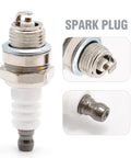Two Size 2 Foot Fuel Line Hose Filter Kit With Primer Bulb And Spark Plug For Poulan Craftsman Chainsaw Replaces 530071835 530037793 530095646 188-513-1 showing spark plug details.