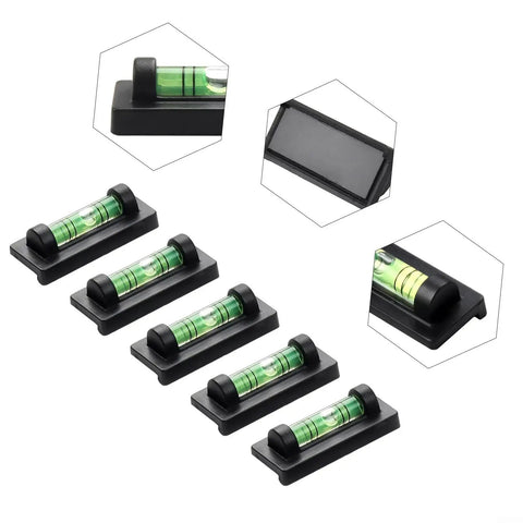 Small for spirit Level with Magnetic Bottom for Cross Stitch Frame, featuring multiple liquid level indicators with black bases.