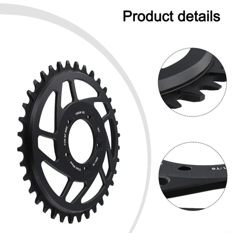 36T Chainring For 1000W Mid Drive E Bike Motor 13mm Offset 6061 T6 Aluminum Black Sprocket Wheel For 48V 52V Bafang Systems