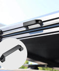 4 Pack 3030 Aluminum Handle Set With 120mm Hole Distance installed on a cabinet, black finish, used for 30 Series European Standard Aluminum Extrusion