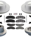 Ford F250 Super Duty 2023 2024 4 Wheel Drive Disc Brake Rotors And Fleet Grade Brake Pads Replacement Parts For Front And Rear