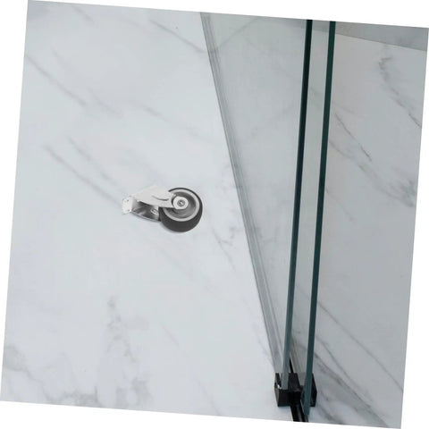 Heavy Duty Sliding Barn Door Hardware Guide Roller With Anti Sag Bottom Support Wheel Screws Included Easy Install No Fuss 3.42X1.85X1.29In For Ultra Smooth Operation installed on floor