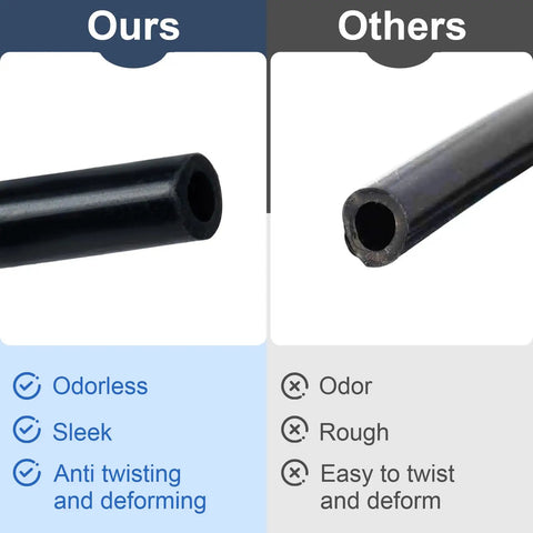 Comparison of 16.4 Ft Black Silicone Vacuum Hose 1/8 Inch Internal Diameter 3 mm And 3/16 Inch Outer Diameter 5 mm with a competitor