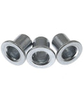 Three pieces of 20 Pieces Inline Skate Axle Spacers and Wheel Bearing Spacer Set With Side Plugs and Shaft Gaskets, Durable Alloy Construction