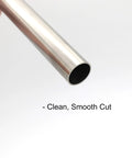 End view of stainless steel round tube: 12mm OD, 1mm wall, 300mm length, seamless