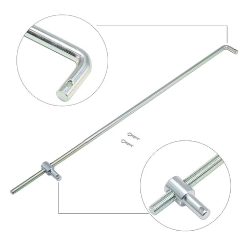 Adjustable Throttle Linkage Kit and Accelerator Rod for 1967 1969 Camaro, Compatible with 1968 1969 Nova and 1964 1969 Chevelle El Camino, Easily Cut and Bend for Non-Cable Throttle, Forged Galvanized Steel With White Zinc Plating Durability. 14.88-inch adjustable rod with fittings
