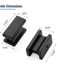 Matte Black Cabinet Knobs Set 10 Pack Durable Zinc Alloy Single Hole Cabinet Handles with dimension details for kitchen cabinets