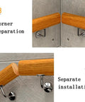 Built Tough Indoor Outdoor Wood Stair Handrail With Non Slip Grip showing corner separation and separate installation details.
