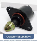 Icyfond car idle air control valve, black housing with metal shaft and red O-ring seal