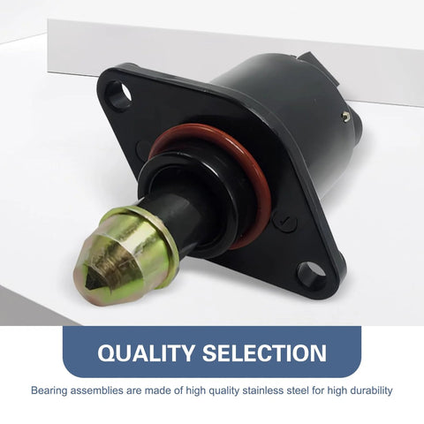 Icyfond car idle air control valve, black housing with metal shaft and red O-ring seal