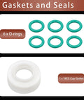 Pro TIG Welder Kit 22 Piece Set With Stubby Gas Lens And Clear Glass Cups For WP 17 18 26 showing green O-rings and white gasket