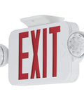 PECUE-UR-30-RC LED Exit Sign Combo With 90 Minute Emergency Backup Nickel Cadmium Battery front view with lights