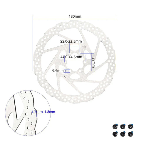 Stainless Steel Bicycle Brake Rotors 140mm 160mm 180mm, 2 Pack With 12 T25 M5x10 Screws, Ideal For MTB BMX And Road Bikes