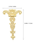 2 Pack Vintage Zinc Alloy Hinges For Wood Boxes And Jewelry Boxes Decorative Gold Yellow Metal Cabinet Hinges With Easy Install