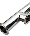 GOGOUP 1.5 in stainless steel tri-clamp manifold, 2-way two-port sanitary fitting, polished