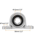 Front view of Six Pack Pillow Block Bearing Kit 12mm Bore Self Aligning Mount With Cast Iron Housing Zinc Alloy Inner Bearings