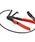 24 Inch Flexible Hose Clamp Pliers Locking Tool With Two Foot Reach For Fuel Oil And Water Hoses with red handles