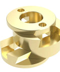 Upgrade Your 3D Printer Setup With Premium Brass Oldham Couplings For Z Axis T8 Lead Screw Round Shaft Flexible Hot Bed VzBot CNC Projects Reduce Friction And Boost Printing Precision Now brass Oldham coupling, top view
