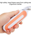 Cordless Electric Scissors For Cutting Fabric And Thick Leather Grab And Go Power Shears with ergonomic handle in hand.