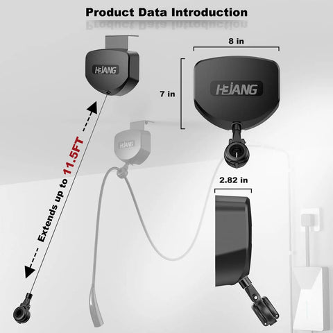 EV Charger Cable Retractor Ceiling Mount Tangle Free Cord Organizer 11.5ft extension with compact housing for garage.