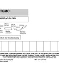 Chevrolet GMC Tahoe exhaust system diagram with part numbers and specifications.