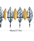 Wall Mounted Coat Rack With Slick Multi Hooks Sweet Creative Entryway Organizer For Jackets Handbags And Keys No Sweat, leaf design, 45cm wide.