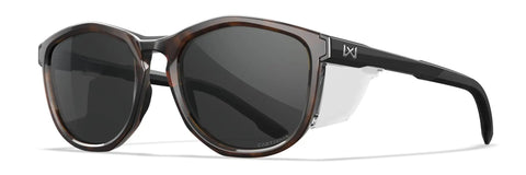 Top Shelf Shatterproof Sunglasses And Work Safety Shades Featuring Premium Polarized Grey Lenses For Men And Women Encased In A Dope Gloss Tortoise Build.