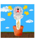 Illustration of Soil Moisture Sensor Kit For Beginners DIY Light Up Plant Water Indicator with flower PCB in a pot.