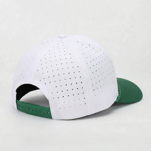 Back view of Dope Skull And Crossbones Golf Hat With Breathable Perforated Mesh Adjustable One Size Fits Most For Men And Women