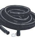 Sump Pump Discharge Hose Kit 1-1/4 Inch Diameter, 24 Foot Length, Black Plastic For Permanent Or Temporary Drainage, with clamp