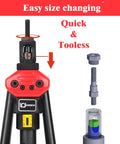 Close-up of Extra Long Mandrel Rivet Nut Tool Kit showing tooless size change feature and components