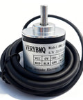 Incremental Magnetic Rotary Encoder 38mm Diameter 6mm Shaft ABZ Push Pull Output 100 400 600 PPR Compact Encoder with black cable