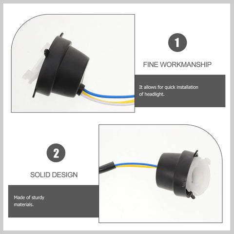 Motorcycle Headlight Socket Adapter With Double Claw 1.97 Inch Front Light Wiring Harness Compatible With Scooter And Electric Bike Easy Install No Fuss And Plug And Play For Quick Headlight Replacements