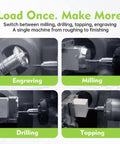 Straight Up Powerhouse Desktop 5 Axis CNC Milling Machine Equipped With Automatic Tool Changer for heavy duty cutting in compact workstation.