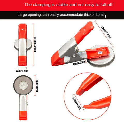 Magnetic Clip Holder For Kitchen And Office Heavy Duty Metal Clip With Strong Magnetic Base No Drill Mount Perfect For Hanging Papers Photos And Notes In Busy Homes And Workspaces, 10.5cm