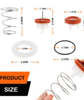 Repair Kit for 720A Pressure Vacuum Breaker Backflow Preventer Compatible with One Half Inch Three Quarter Inch and One Inch Models RK1 720A DIY Friendly Replacement Parts for Quick Freeze Damage Repair and Easy Install showing bonnet washer, spring, and O-ring with dimensions