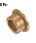 Eight Piece Bronze Oilless Flanged Sleeve Bearing Set 8mm x 12mm x 8mm Self Lubricating Bushing For Machinery Maintenance Free Low Noise Wear Resistant Corrosion Resistant Gold Finish, 8 pcs