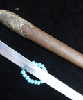 Training Sword For Martial Arts Practice With 39 Inch Stainless Steel Blade Full Tang Longquan Style Forged Rosewood Scabbard