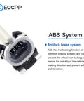 ABS sensor close-up, part of Front Wheel Hub and Bearing Assembly w/ ABS Sensor, Front Driver or Passenger Side, 5-Lug FWD Single Unit for Buick Cadillac Chevrolet Oldsmobile Pontiac 1997-2013