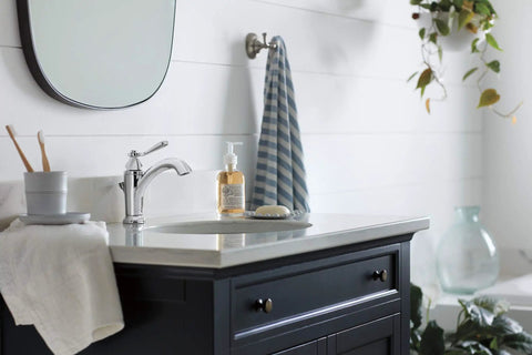 Elmhurst No Fuss Single Handle Bath Faucet Chrome Finish For 1 Or 3 Hole 4 Inch Install on bathroom vanity with decor