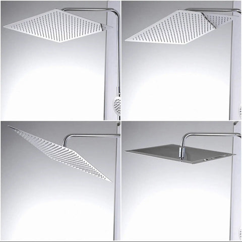 Dope 16 Inch Rain Shower Head With High Pressure Rainfall Square Ultra Thin 304 Stainless Steel Chrome Finish Full Body Coverage