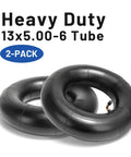 Heavy Duty 13x5.00-6 Inner Tube With TR87 Bent Metal Valve Stem Universal Fit For 13x5.00-6 Tires And 5-Inch Wide Wheels Works With 12x5.00-6 5.00-6 4.00-6 And 145/70-6 Great For Lawn Mowers ATVs Wheelbarrows Hand Trucks Wagons Garden Carts 2 Pack